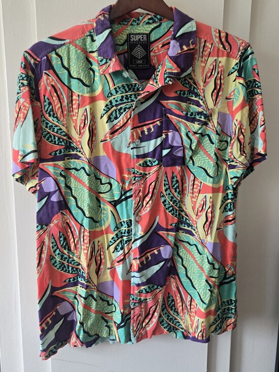 Super Massive Other - Super Massive Multicolor Tropical-Print Short Sleeve Button-Down Shirt